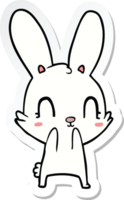 autocollant d'un lapin de dessin animé mignon png