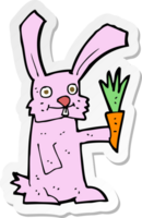 sticker of a cartoon rabbit with carrot png
