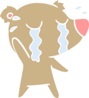 urso chorando de desenho de estilo de cor plana png