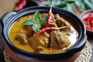 AI generated Discover the Richness, Aromatic Goat Curry Delight Gulai kambing. generative ai photo