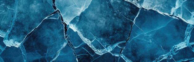 AI generated Abstract Ice Background. Blue Background with Cracks on The Ice Surface Idea. generative ai photo