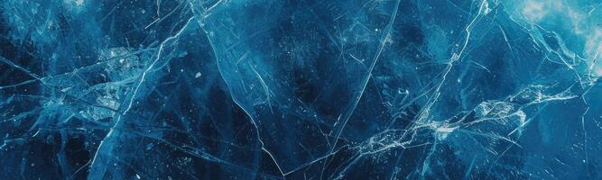 AI generated Abstract Ice Background. Blue Background with Cracks on The Ice Surface Idea. generative ai photo