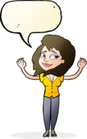 cartone animato donna dando su con discorso bolla png