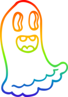 arc en ciel pente ligne dessin de une dessin animé effrayant fantôme png