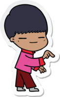 sticker of a cartoon smug boy png