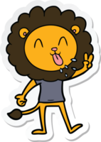 autocollant d'un lion de dessin animé heureux png