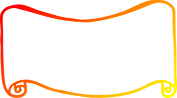 warm gradient line drawing of a cartoon banner png