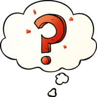 cartoon question mark with thought bubble in smooth gradient style png