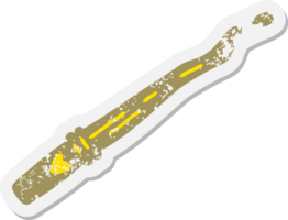 autocollant grunge baguette magique en bois png