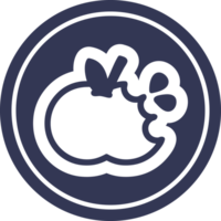 Bitten äpple cirkulär ikon symbol png