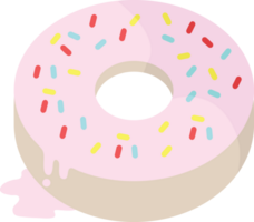 Flat colour illustration of a tasty iced donut png