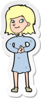 sticker of a cartoon happy woman png