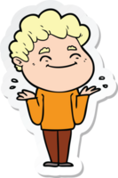 sticker of a cartoon friendly man png