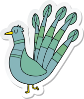 pegatina de un pavo real de dibujos animados png