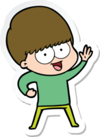 sticker of a happy cartoon boy png