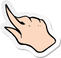 sticker of a cartoon pointing hand png