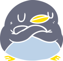 flat color style cartoon penguin png