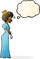 cartoon princess with thought bubble png