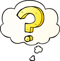 cartoon question mark with thought bubble in smooth gradient style png