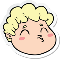 sticker of a cartoon male face png