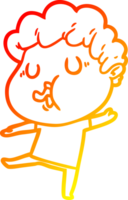 warm gradient line drawing of a cartoon man singing png