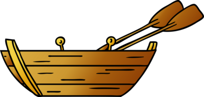 hand drawn gradient cartoon doodle of a wooden boat png