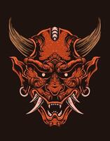 aislado vector hannya mascarilla, tradicional japonés demonio máscara - vector ilustración