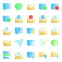 Message icon set, for communication needs, social media, correspondence and email. vector