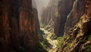 ai generado tranquilo escena de majestuoso montaña pico en otoño natural belleza generado por ai foto