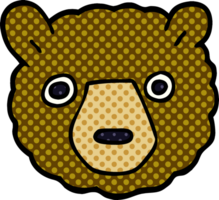 cartoon doodle bear face png