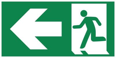 Emergency Exit Sign Icon on White Background vector
