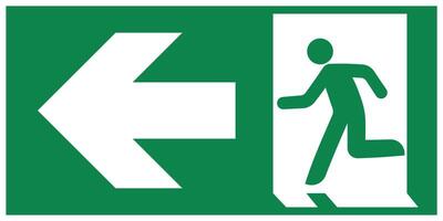 Emergency Exit Sign Icon on White Background vector