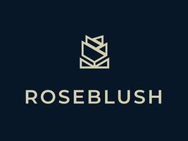 mínimo y hermosa Rosa flor logo para belleza negocio vector
