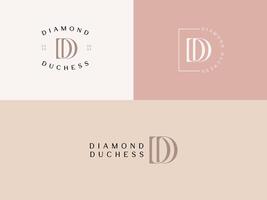 Initial DD for Diamond Duchess Lady Preneur Logo Template for businesswoman vector