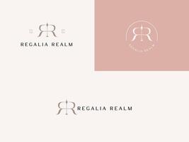 inicial rr para insignias reales reino dama empresario logo modelo para mujer de negocios vector