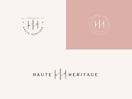 Initial HH for Haute Heritage Lady Preneur Logo Template for businesswoman vector