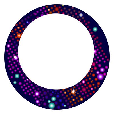 Circular Frame With Colorful Neon Dots