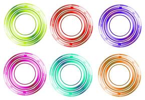 Colorful Circle Technology Infographic Element Set vector