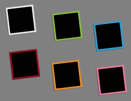Different Colored Photo Frames On Grey Background vector