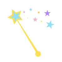 magia varita mágica con estrellas icono vector