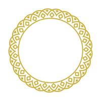 Golden Ornamental Round Frame With Rhombus And Scallop Border vector