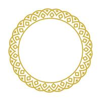 Golden Ornamental Round Frame With Rhombus And Scallop Border vector