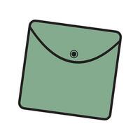 Green Button Closed Mini Envelope Bag Icon vector