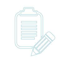 Blue Survey Paperwork Line Icon vector