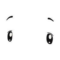 Black And White Anime Eyes With Eyebrows vector