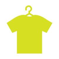 amarillo t camisa colgando desde percha icono vector