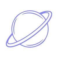 Abstract Planet With Ring Line Icon vector