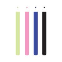 Multicolored Eyeliner Pencil Icon Set vector