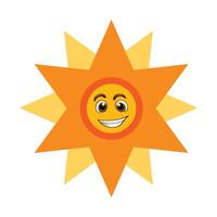 Geometric Smiling Sun Icon vector