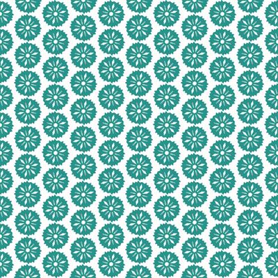 Geometric Flower Pattern In Teal Color